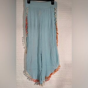 Light Blue Pom-Pom Beach Coverup - Women